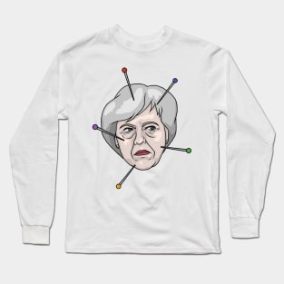 Theresa May Voodoo Doll Pin Illustration Long Sleeve T-Shirt